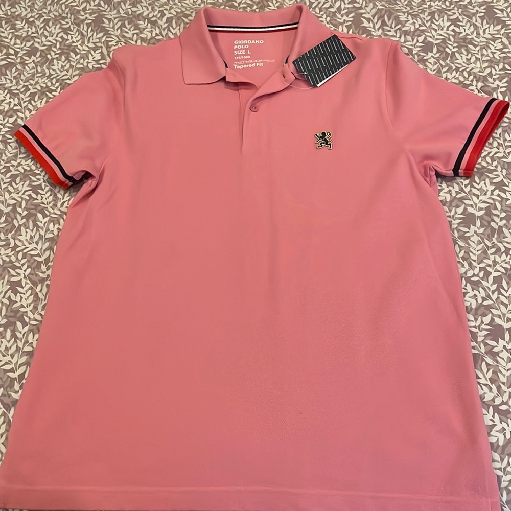 Giordano Polo Shirt, Kid’s Large, Pink, 100% cotton